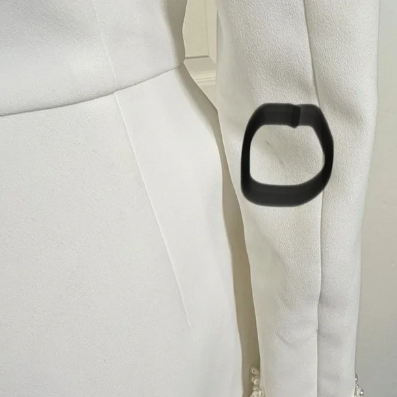 NADINE MERABI White Long Sleeve Dress Sz 6 - Picture 14 of 14